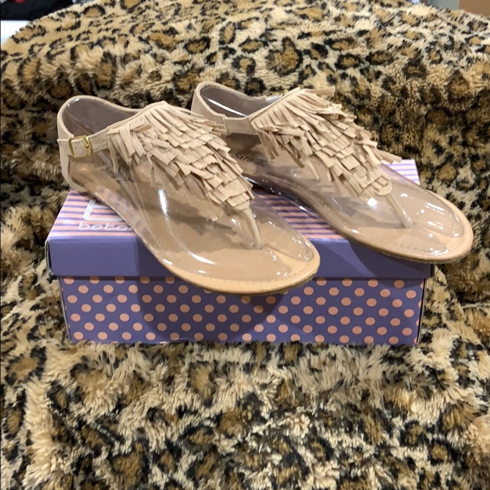 SALE❤️Nude Fringe Sandals